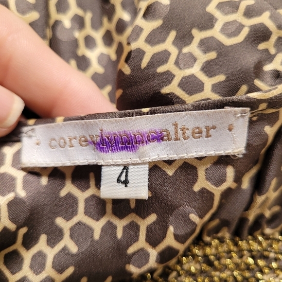 Anthropologie Corey Lynn Calter Honeycomb Print Silk Dress - Picture 2 of 7